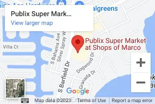 A map of the location of publix super market at shops of mayfair.